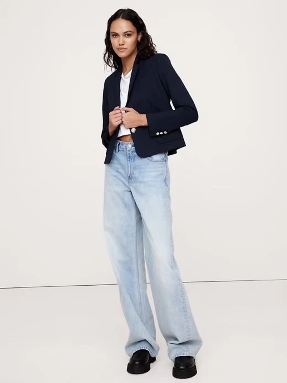 Banana Republic Navy Everywhere Ponte Blazer Jacket S